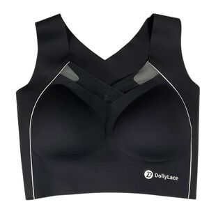 Dollylace Push-Up Full Cup Bra Without Wire, Elastic Shoulder Straps black Small